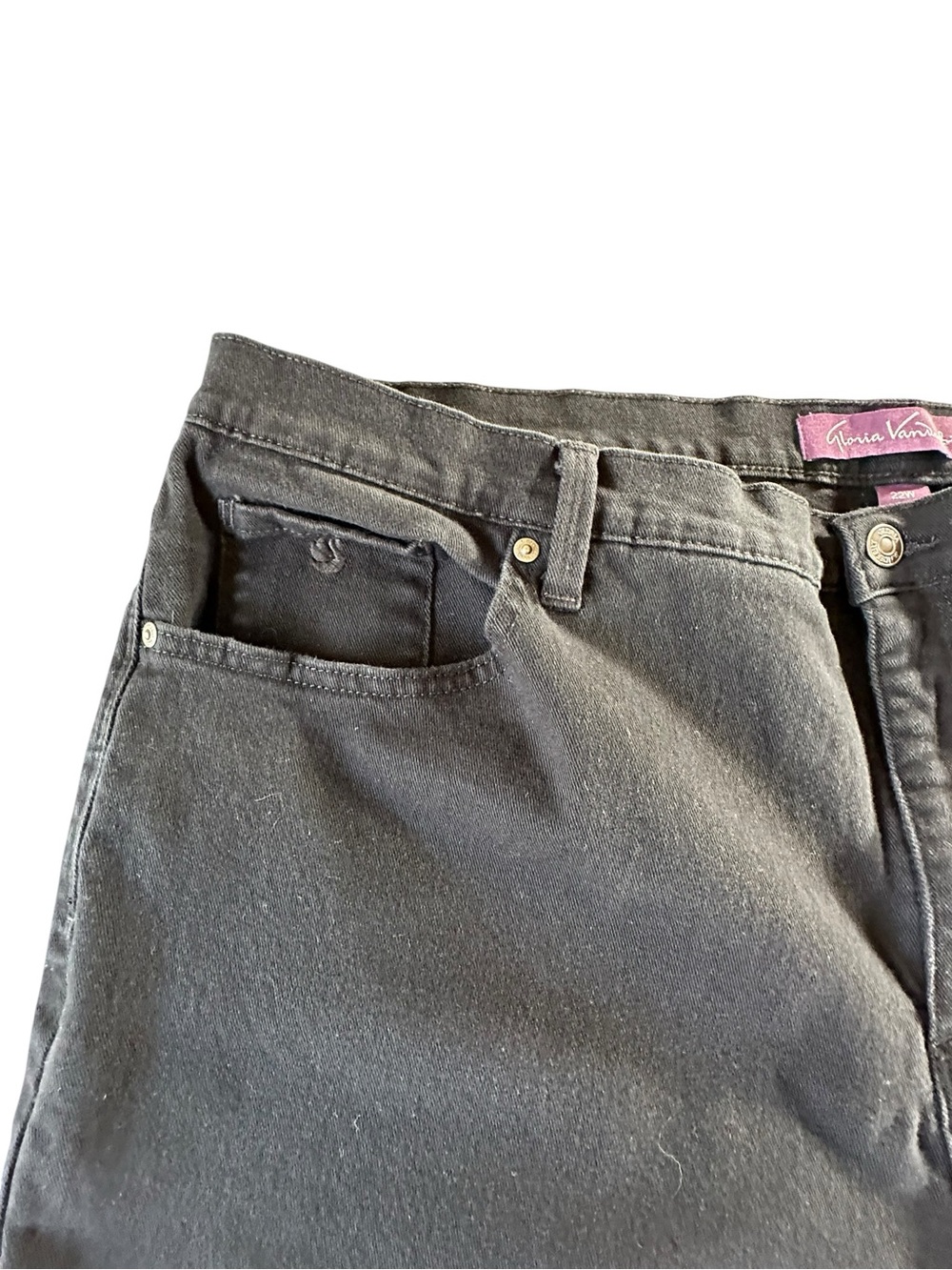Gloria Vanderbilt Black High-Rise Straight Jeans 22W - Picture 5 of 14